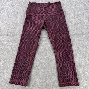 Lululemon Pants Womens Small Burgundy Black High Rise Patterned Leggings Yoga